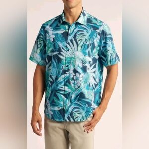 TOMMY BAHAMA Men's 'AZUL LAGOON' Blue Hawaiian Camp Shirt Large